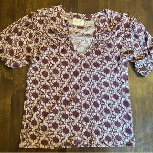 Nation‎ LTD XS Top Blouse Short Sleeve V Neck Judith Sexy Office Casual